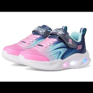 NIB Girl’s Skechers S Lights Color Breeze Shoes Sneakers. Size 13